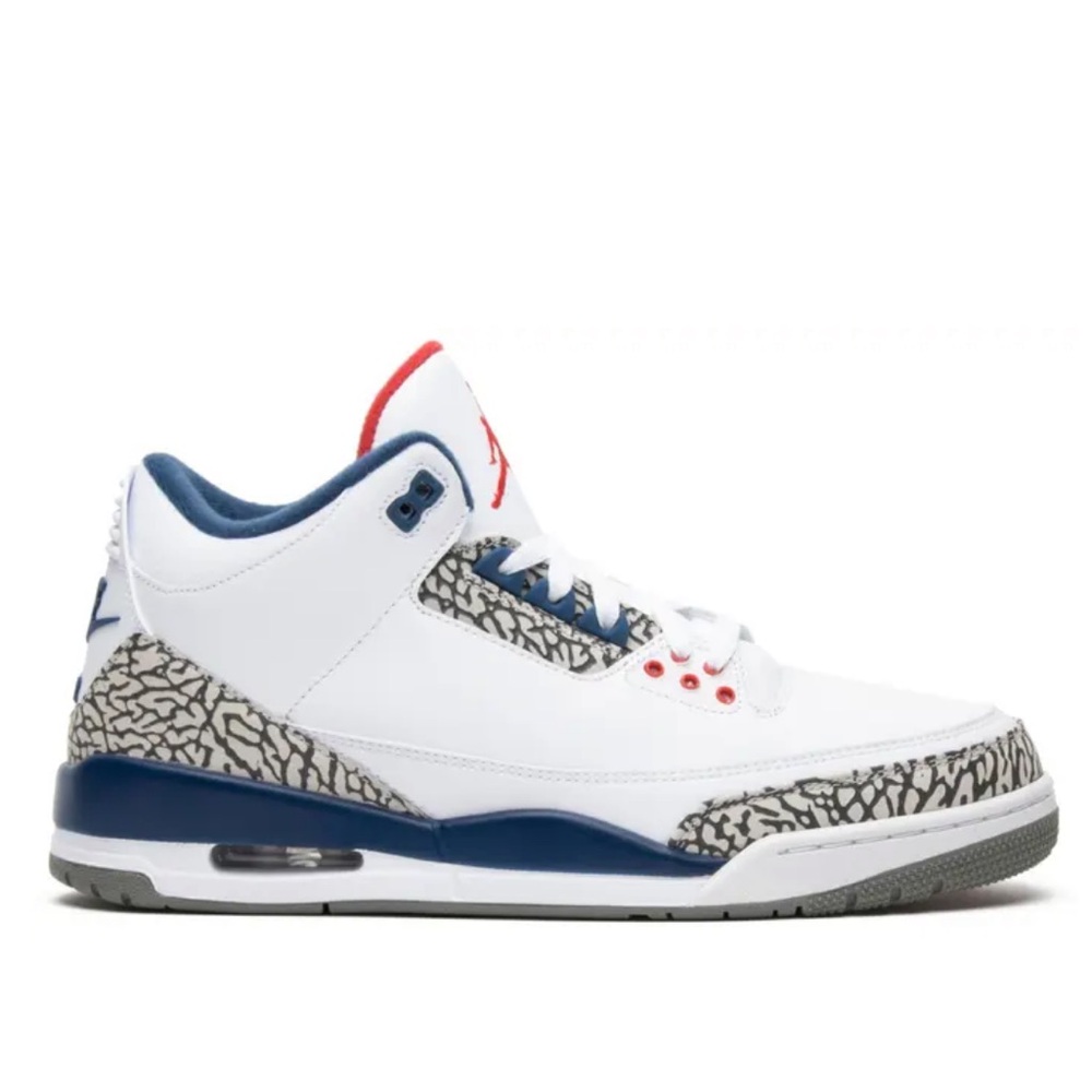 Jordan Men's White Navy Red Elephant Print Sneakers